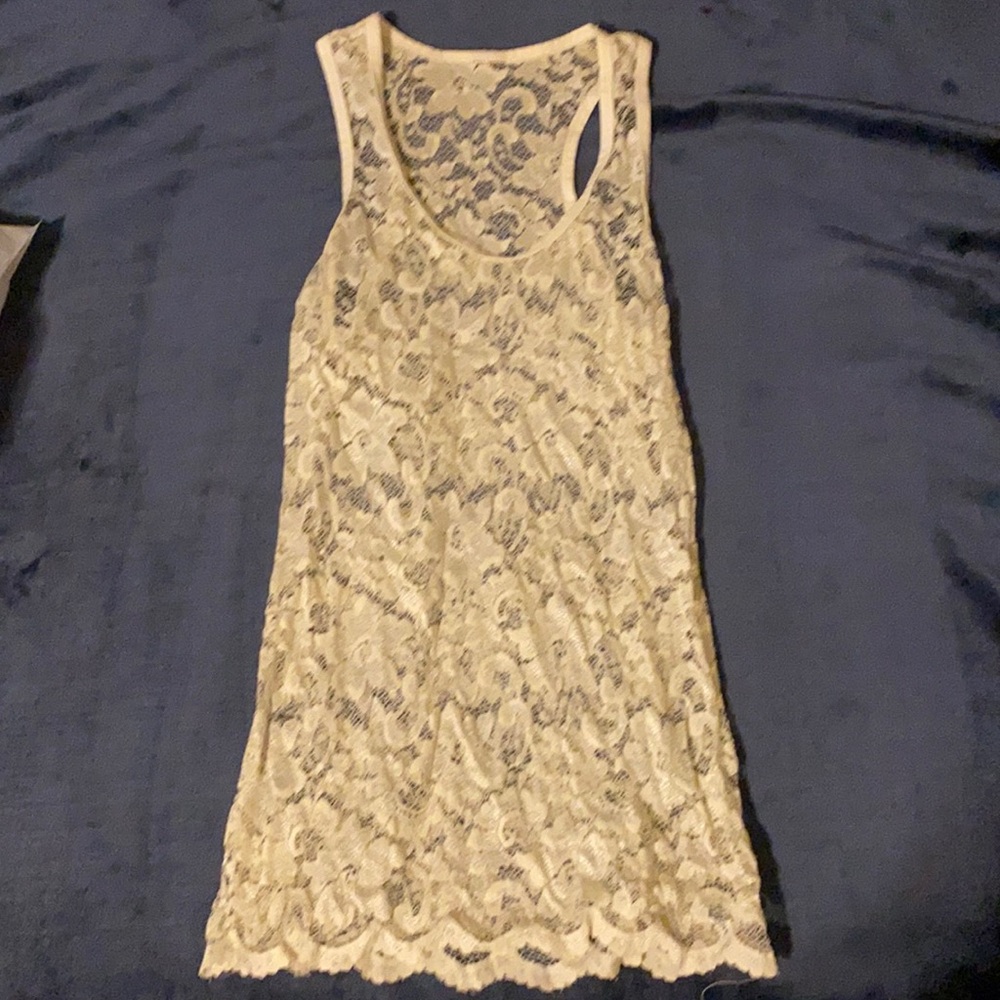 White lace tank top